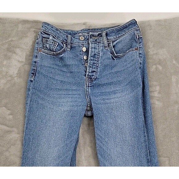 Old Navy Womens Jeans Size 0 Button Fly Extra High Rise Kicker Boot Cut 25x31 - Picture 2 of 11